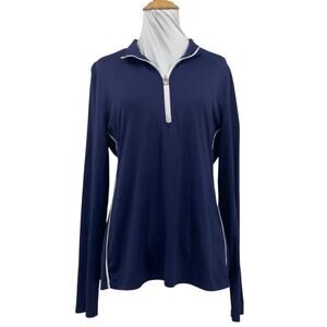 Kinona Shirt Womens M Medium Royal Keep it Covered Long Sleeve Half Zip Golf